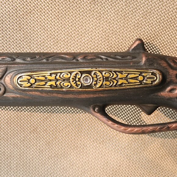 Rare Russian Pistol Decanter – Ornate Vintage Brandy Bottle, Statement Bar Cart - Picture 5 of 16